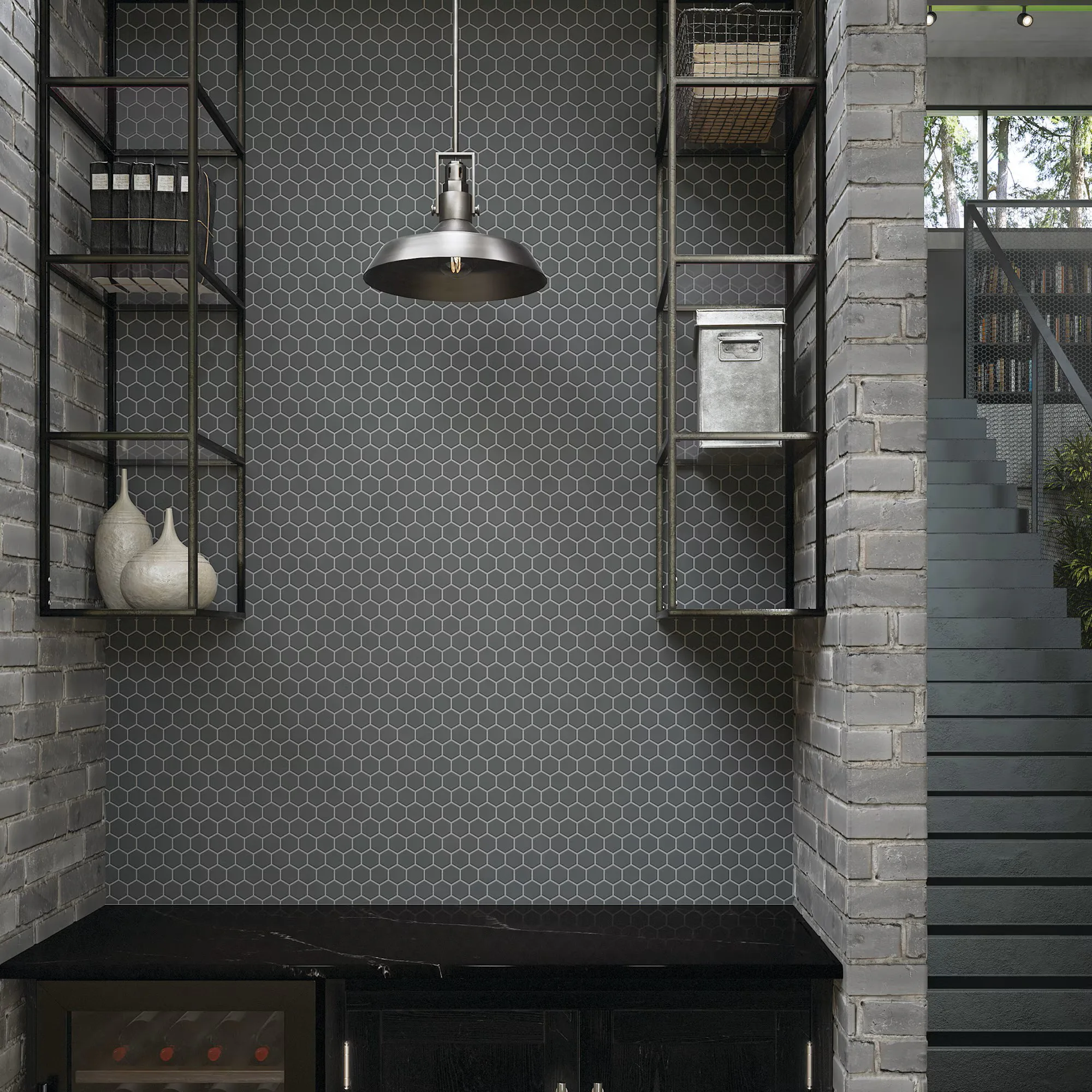 Daltile Color Wheel 1.5-inch Matte Chalkboard Hexagon Wall Tile 